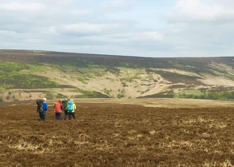 A hill skills course hill walking in the Peak District
