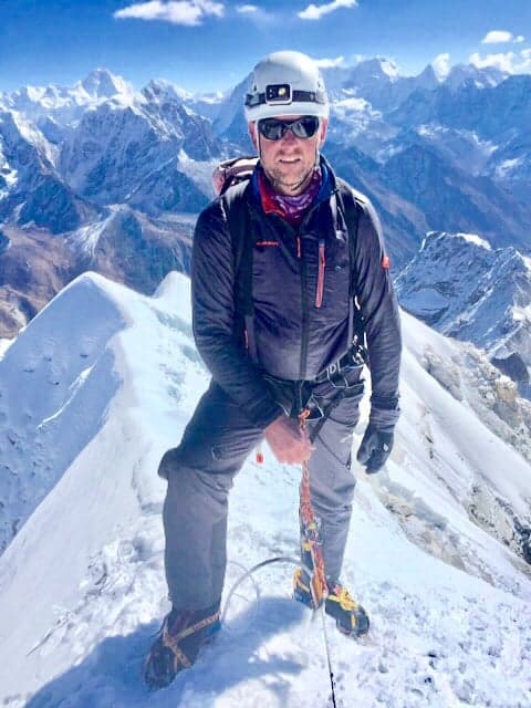 Chris summits on Kyajo Ri
