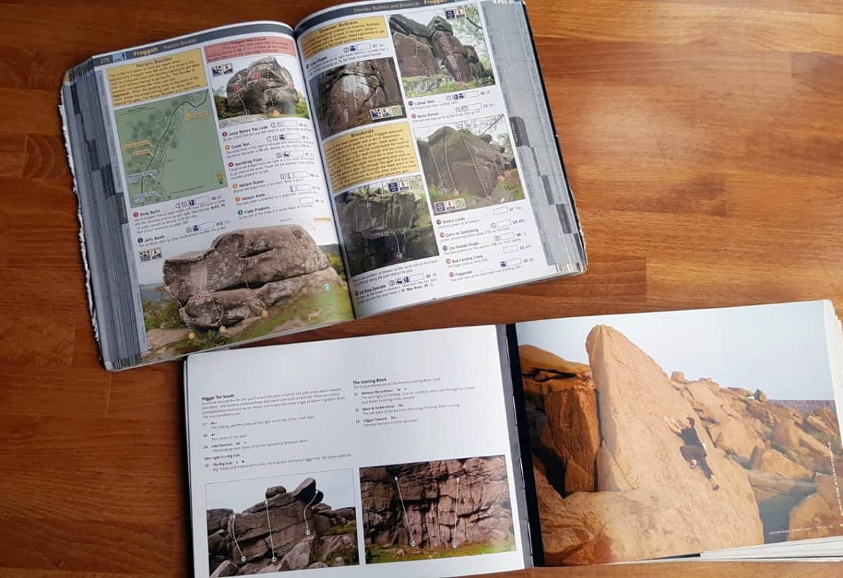 Comparison of the layout of Peak District Bouldering Guidebooks