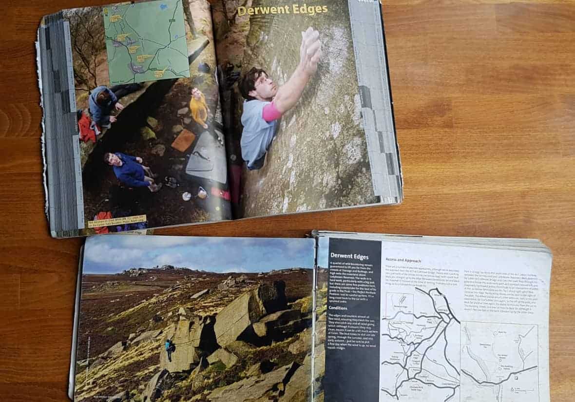 Comparison of the subsection pages of Peak Bouldering and Peak District Bouldering