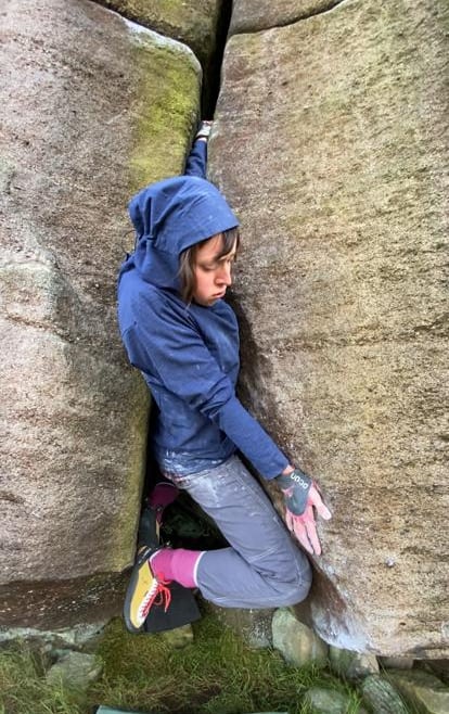 Patagonia R1 Hoody crack climbing