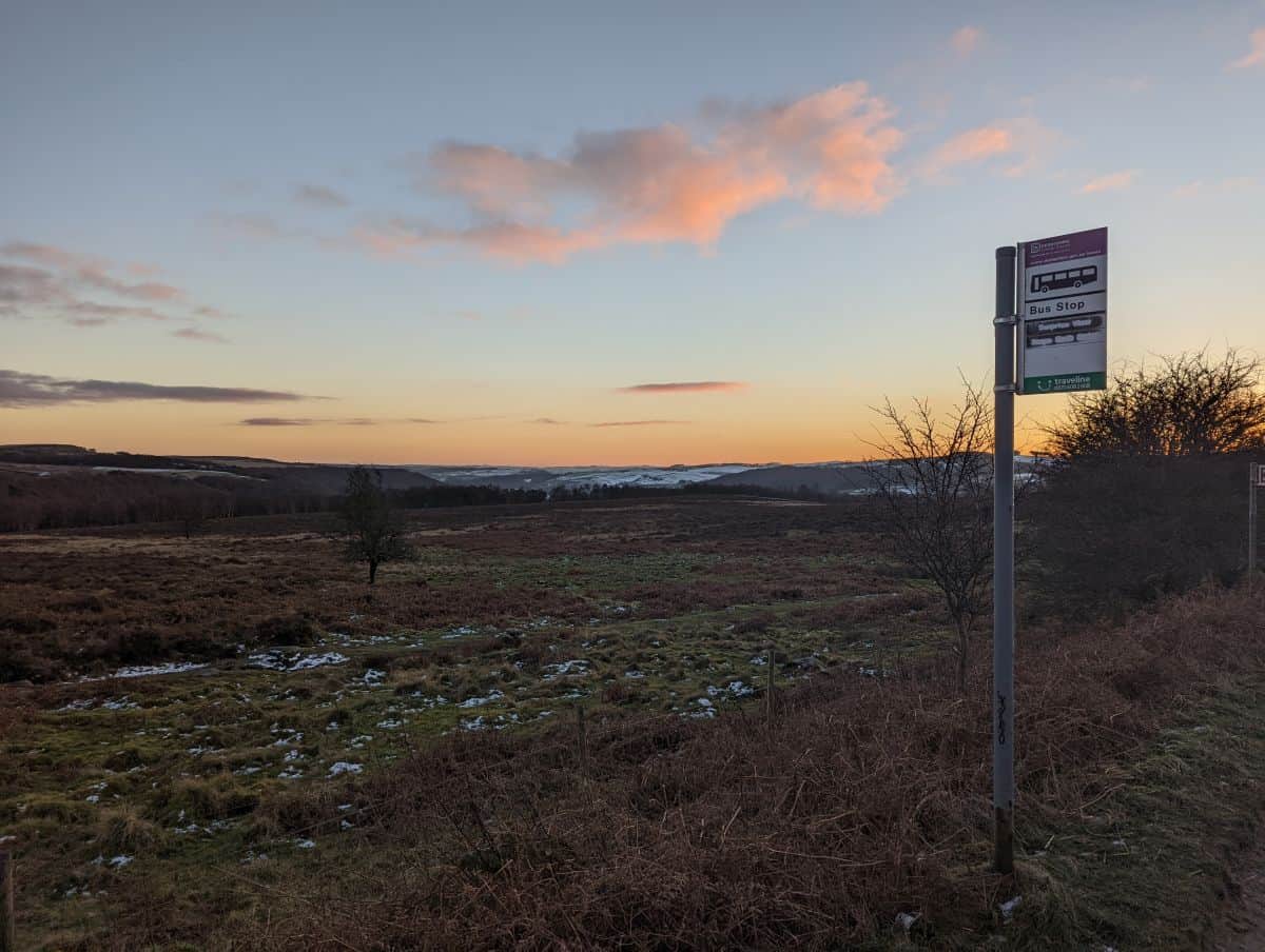 Surprise View bus stop in the Peak District