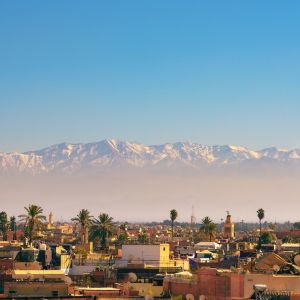 Marrakesh with the Atlas mountains in the background