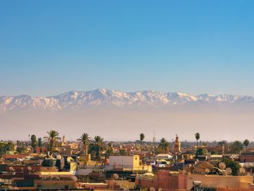 Marrakesh with the Atlas mountains in the background