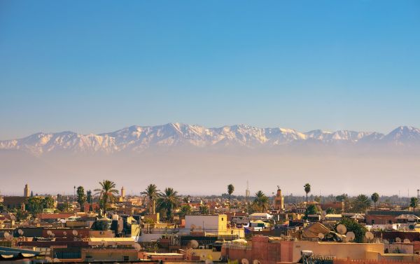 Marrakesh with the Atlas mountains in the background
