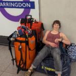 Travelling on the London Underground with big wall climing kit