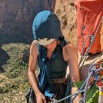Settign up a belay. Zion National Park, Utah