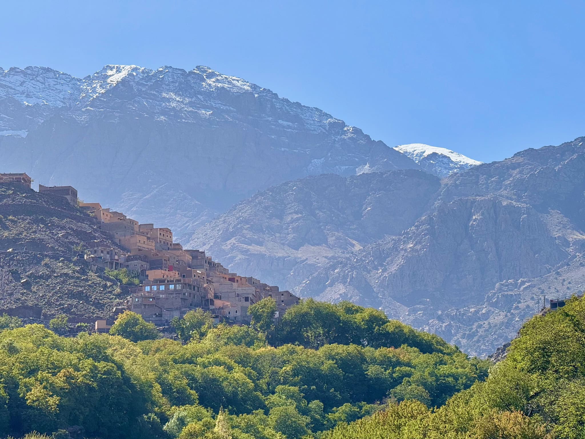 The village of Imlil with Toubkal behind.