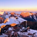 Sunrise on the Atlas mountain sin Morocco from the summit of Toubkal