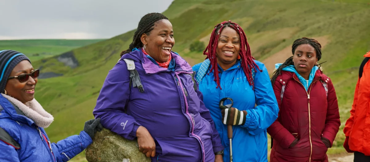 Walking group on Mam Tor in the Peak District, Derbyshire | © National Trust Images/Trevor Ray Hart