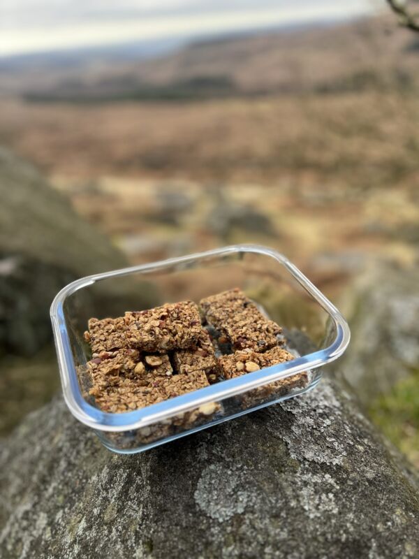 Ultimate Mountain Flapjack out on the crag