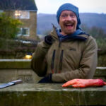 A man with a fake severed hand on a First Aid course.