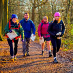 A group walking in Chatsworth on a Lowland Leader course
