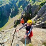 Two men advanced scrambling in the Lake District