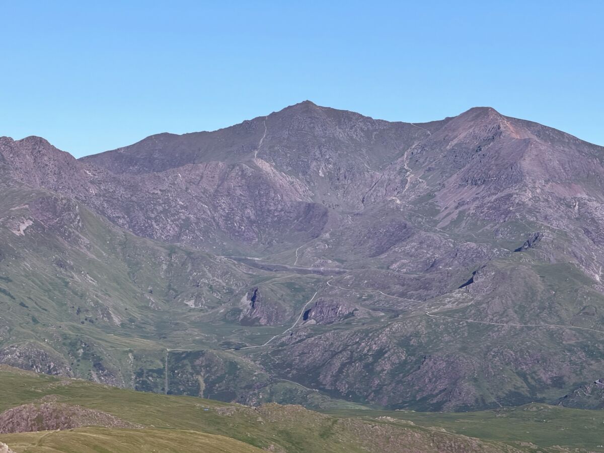 Yr Wyddfa (Snowden) and Crib Coch seen from Moel Siabod.