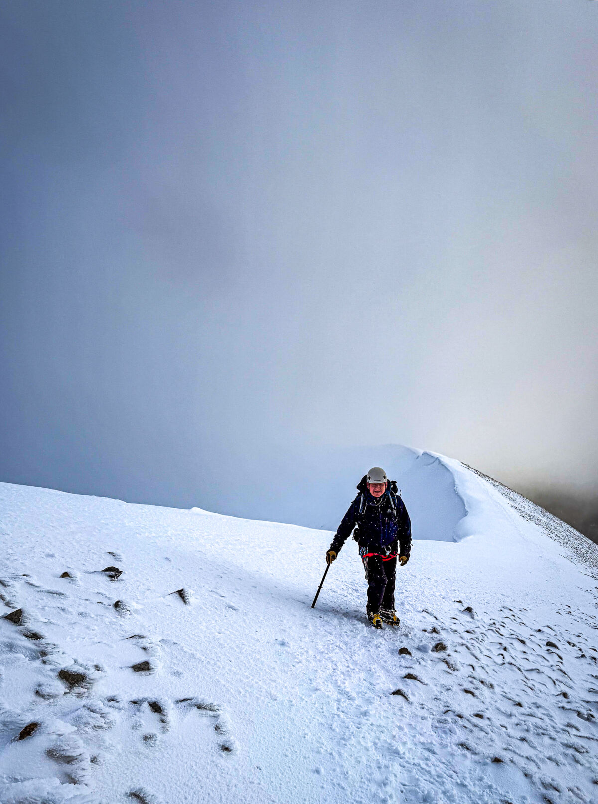 On Stob Dearg, Glencoe, Paul approaching the summit.