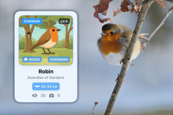 Screenshot of Birdex smartphone app with a Robin
