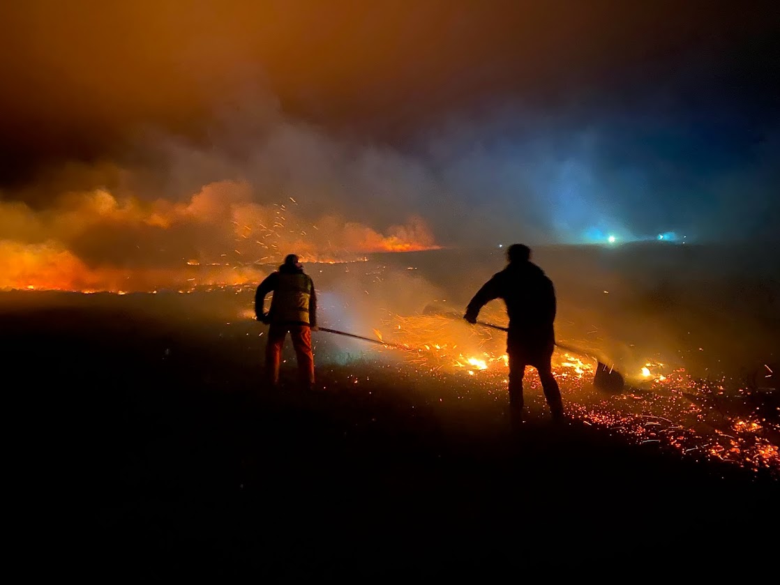 Fighting a fire on Burbage Moor